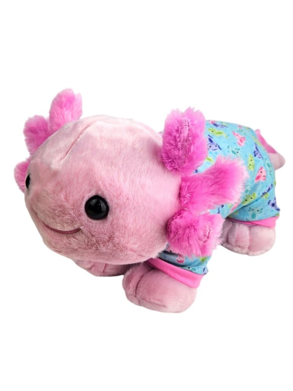 Build A Bear Axolotl Pink Plush With Pajamas Clothes Outfit Stuffed Animal BAB